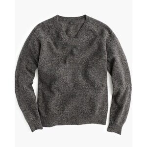 J.Crew Mens 100% Lambswool Marled Crewneck Sweater Grey Black M